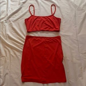 2 piece top and skirt